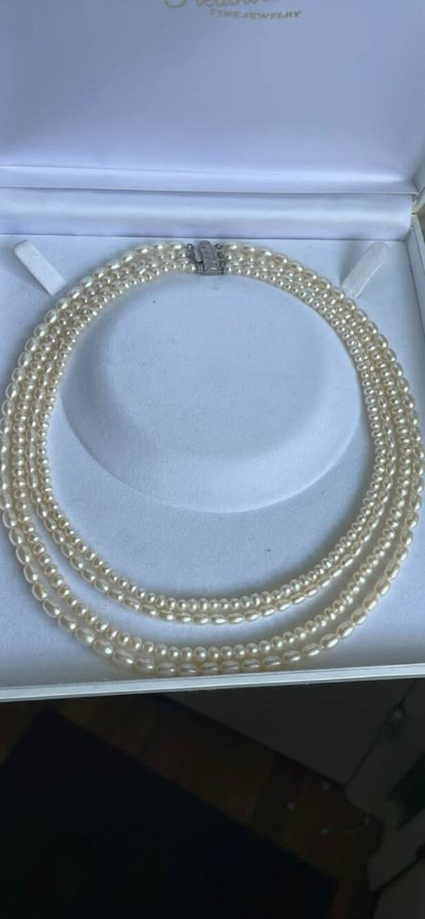 Four-Strand Pearl Necklace-Sterling Silver Clasp